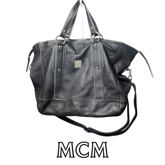 MCM- AUTHENTIC PEBBLED LEATHER EXTRA LARGE HANDBAG - Picture 15 of 15